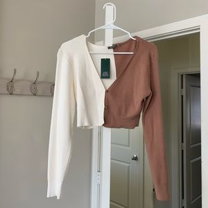 NWT Wild Fable Two-Tone Cropped Cardigan Size Large